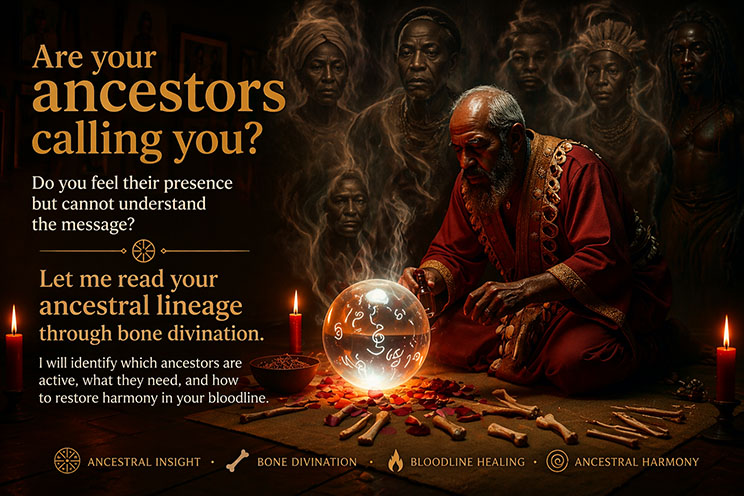 Louis Voodoo Priest lighting candles on an ancestral altar